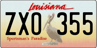 LA license plate ZXO355