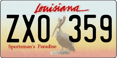 LA license plate ZXO359