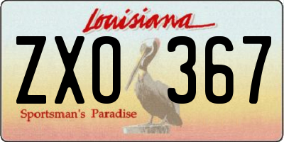 LA license plate ZXO367