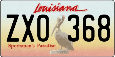 LA license plate ZXO368