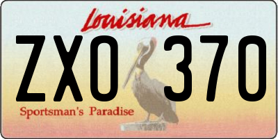 LA license plate ZXO370