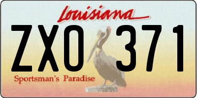 LA license plate ZXO371