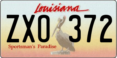 LA license plate ZXO372