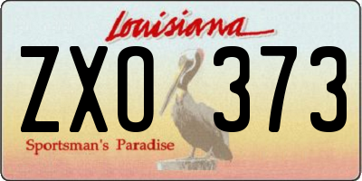 LA license plate ZXO373