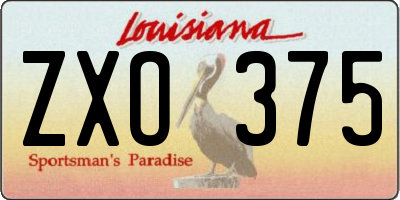 LA license plate ZXO375