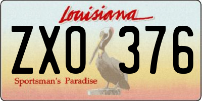 LA license plate ZXO376