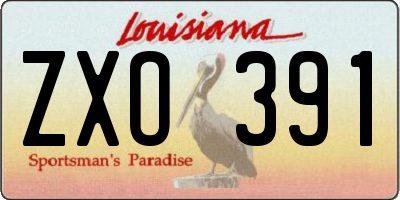 LA license plate ZXO391