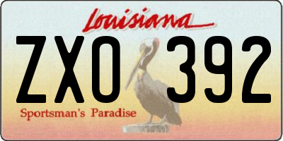 LA license plate ZXO392