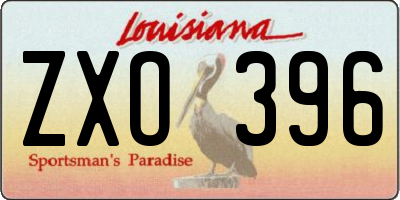 LA license plate ZXO396
