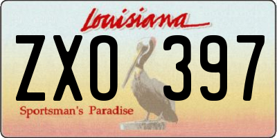 LA license plate ZXO397
