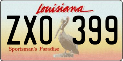 LA license plate ZXO399