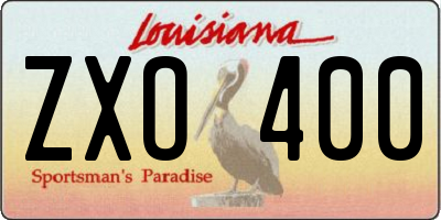 LA license plate ZXO400