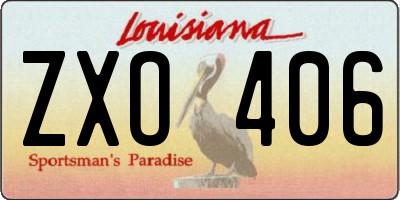 LA license plate ZXO406