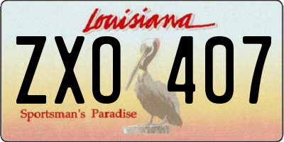 LA license plate ZXO407