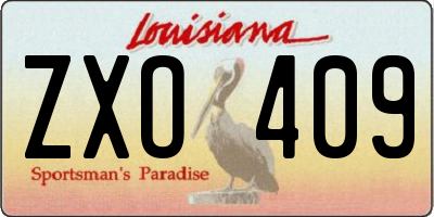 LA license plate ZXO409