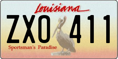 LA license plate ZXO411