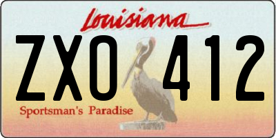 LA license plate ZXO412