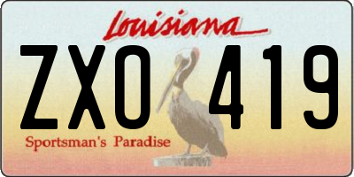 LA license plate ZXO419