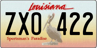LA license plate ZXO422