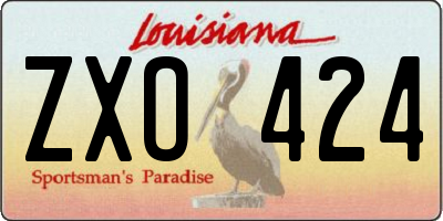 LA license plate ZXO424