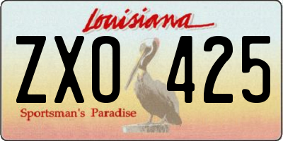 LA license plate ZXO425