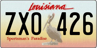 LA license plate ZXO426