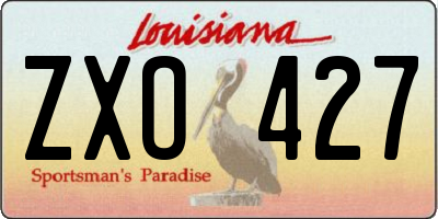 LA license plate ZXO427