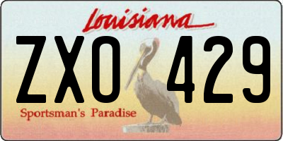 LA license plate ZXO429
