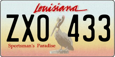 LA license plate ZXO433
