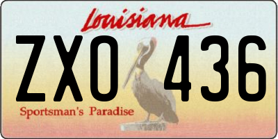 LA license plate ZXO436