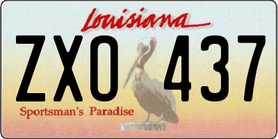 LA license plate ZXO437