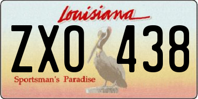 LA license plate ZXO438