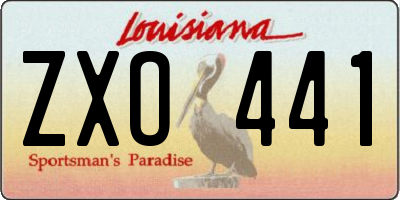 LA license plate ZXO441