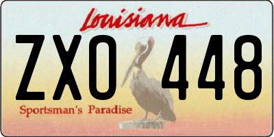 LA license plate ZXO448