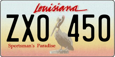 LA license plate ZXO450