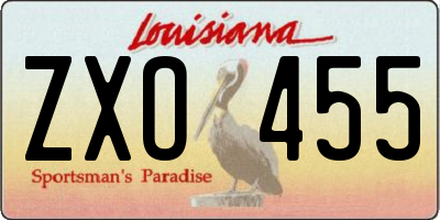 LA license plate ZXO455