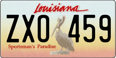 LA license plate ZXO459