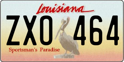 LA license plate ZXO464