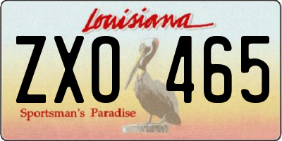 LA license plate ZXO465