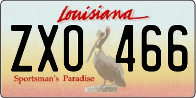 LA license plate ZXO466