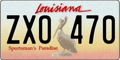 LA license plate ZXO470