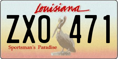 LA license plate ZXO471