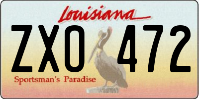 LA license plate ZXO472