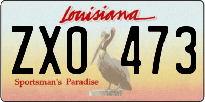 LA license plate ZXO473