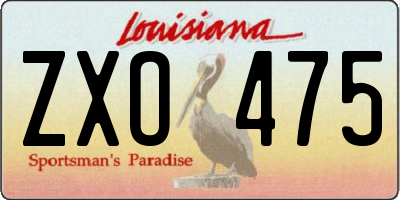 LA license plate ZXO475