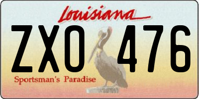 LA license plate ZXO476