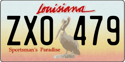 LA license plate ZXO479