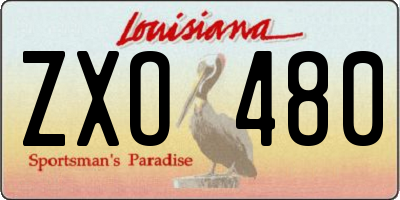 LA license plate ZXO480