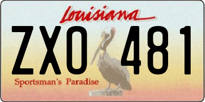 LA license plate ZXO481