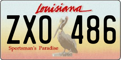 LA license plate ZXO486